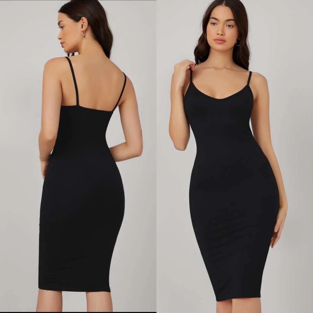 V neck cami strap midi dress heather gray - Picture 7 of 8